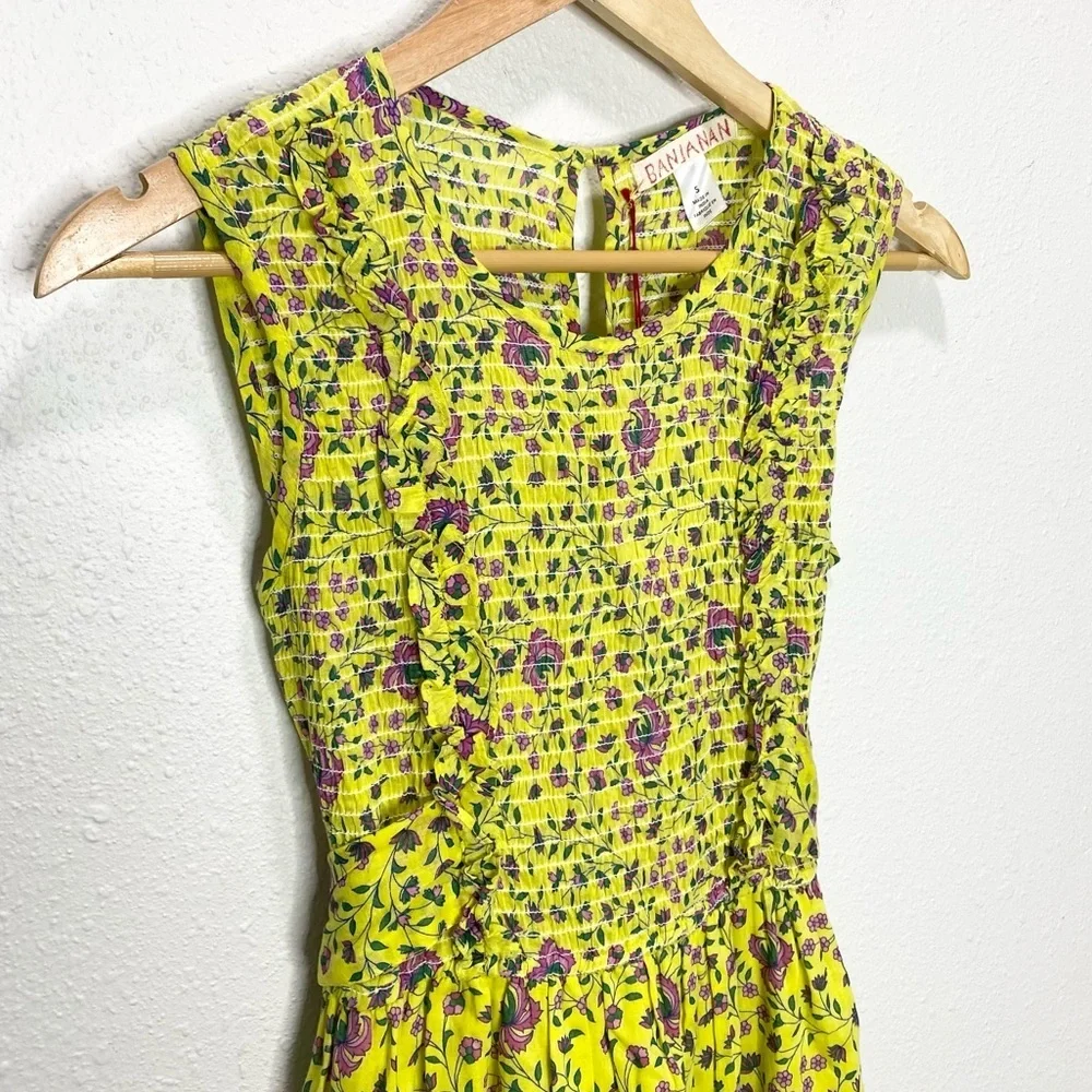 Banjanan Iris Maxi Dress In Floral Honey Small NWT